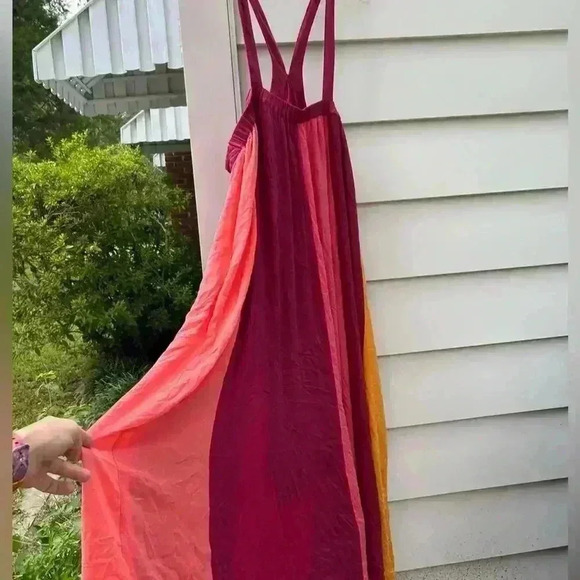 NWOT LANE BRYANT halter colorblock maxi dress size 26 28 pink - Picture 3 of 6